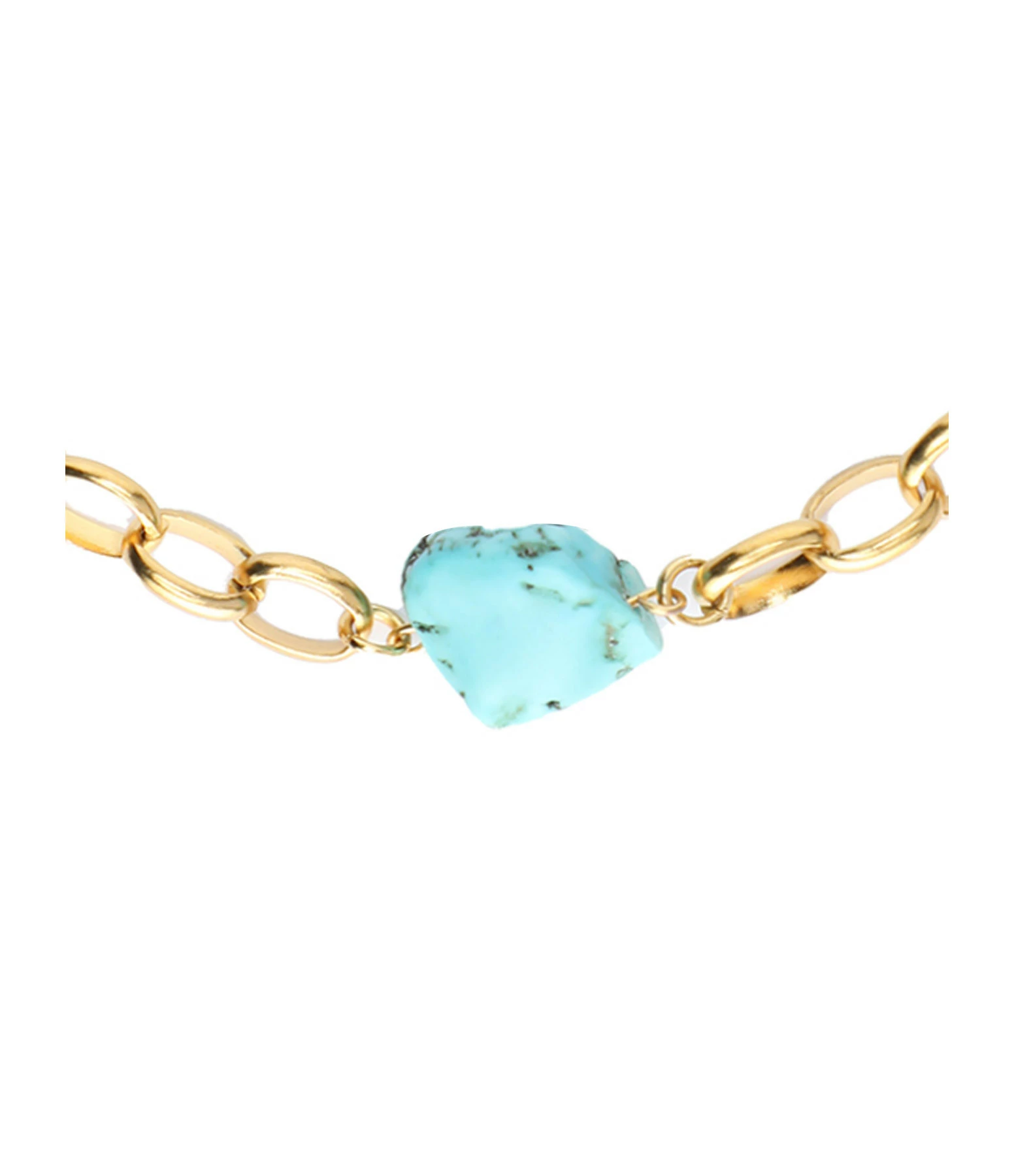 SHAKER JEWELS Collier Duna Turquoise Argent Doré – Image 2