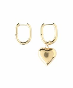 SHAKER JEWELS Créoles Asymétriques Cœur Argent Doré