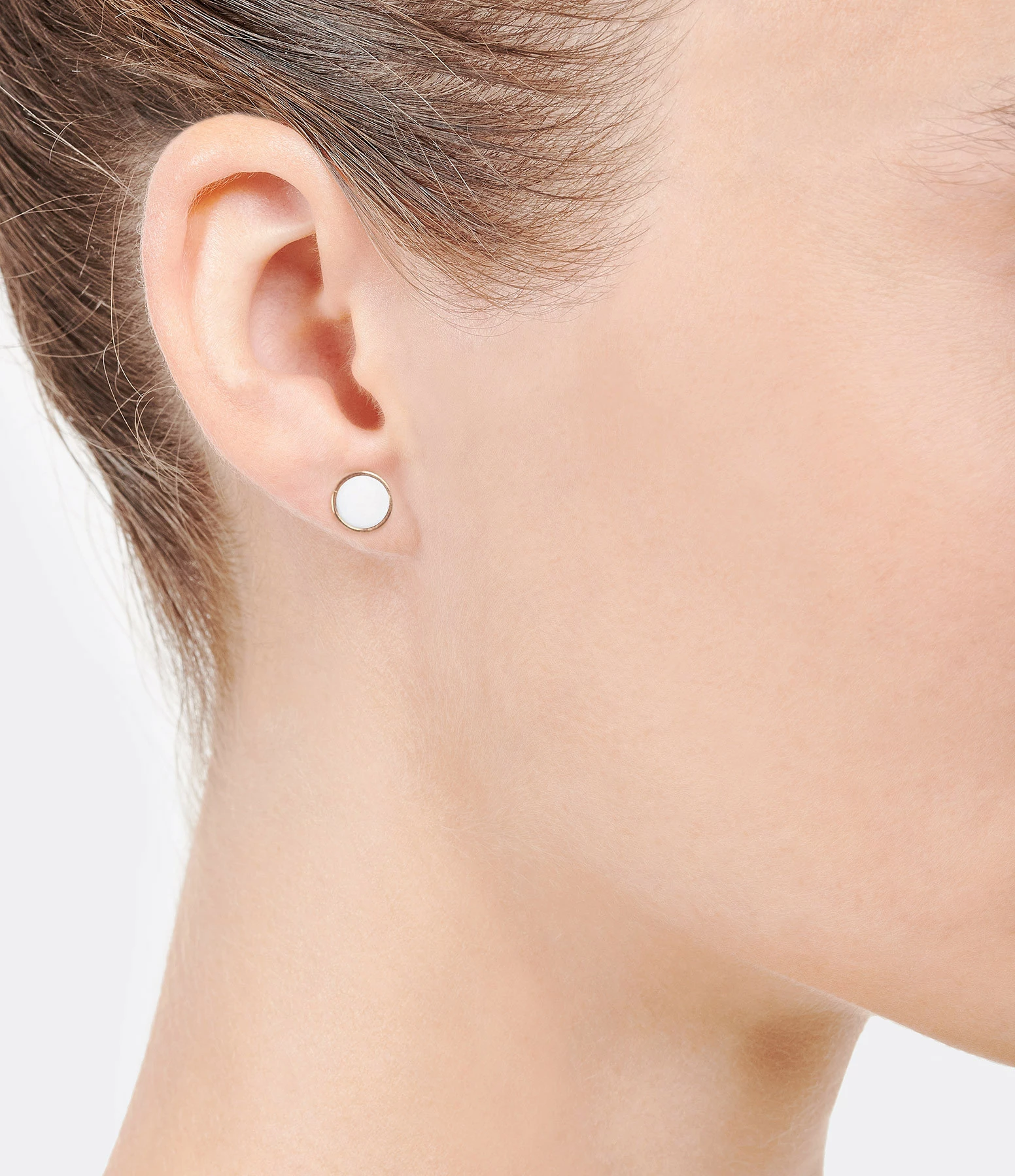Ginette NY Boucle D'oreille Ever Disc Or Rose Agate Blanche (vendue à L'unité) 4 Ginette NY Boucle D'oreille Ever Disc Or Rose Agate Blanche (vendue à L'unité) – Image 2