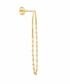 Alternative view of CHARLET Boucle D'oreille Diamantée Ovale Droite Or Jaune (vendue à L'unité)