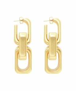 VANESSA BARONI Boucles D'oreilles Big Tank Doré Vintage
