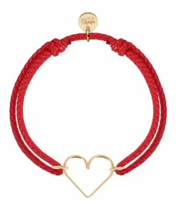 ATELIER PAULIN Bracelet Cœur Cordon Rouge Gold Filled, Exclusivité Lulli