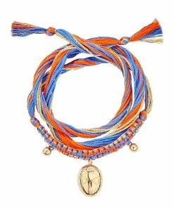 Aurélie Bidermann Bracelet Honolulu Charm Scarabée Orange Bleu
