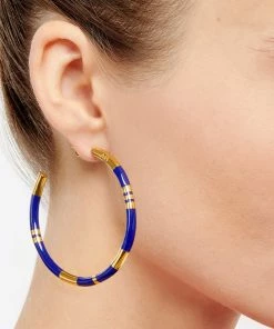 Alternative view of Aurélie Bidermann Créoles GM Positano Bleu