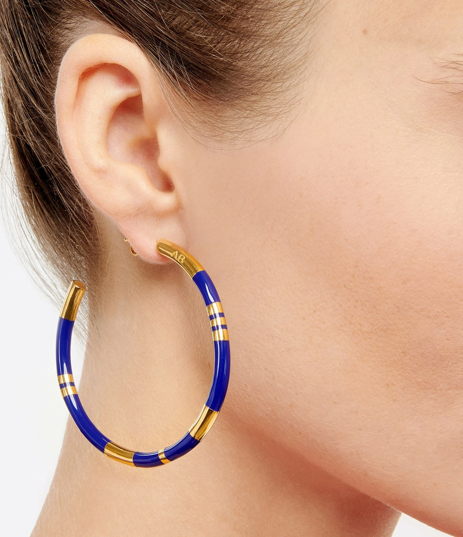 Aurélie Bidermann Créoles GM Positano Bleu 4 Aurélie Bidermann Créoles GM Positano Bleu – Image 2