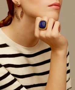 Aurélie Bidermann Chevalière Miki Lapis Lazuli 9 Aurélie Bidermann Chevalière Miki Lapis Lazuli -Boutique Gigi Clozeau abbrm look20200610 1