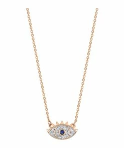 Ginette NY Collier Mini Ajna Saphir Diamants Or Rose