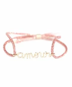 ATELIER PAULIN Bracelet Enfant Cordon Lurex Amour Gold Filled