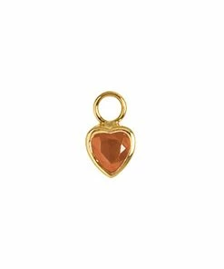 AND...PARIS Mini Charm Cœur Saphir Orange Or