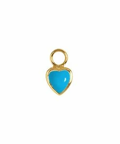 AND...PARIS Mini Charm Cœur Turquoise Or