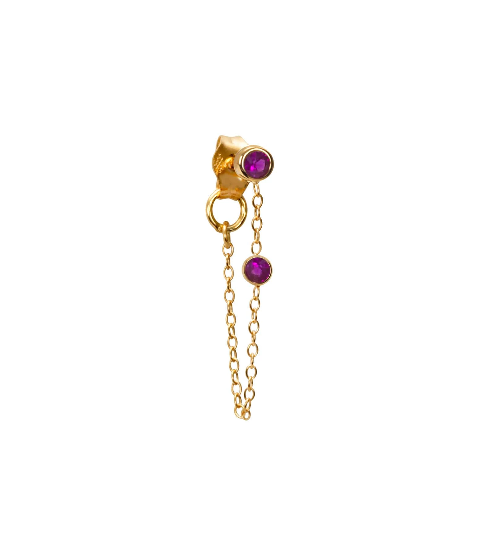 AND...PARIS Boucle D'oreille Chaîne Saphirs Roses Or (vendue à L'unité) 3 AND...PARIS Boucle D'oreille Chaîne Saphirs Roses Or (vendue à L'unité)