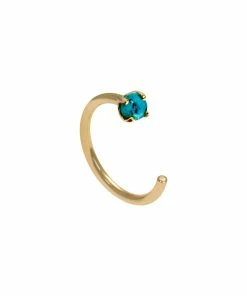 AND...PARIS Mini Créole Candy Arc Turquoise Or (vendue à L'unité)