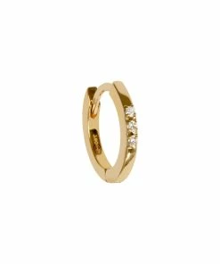 AND...PARIS Mini Créole 3 Diamants Or (vendue à L'unité)