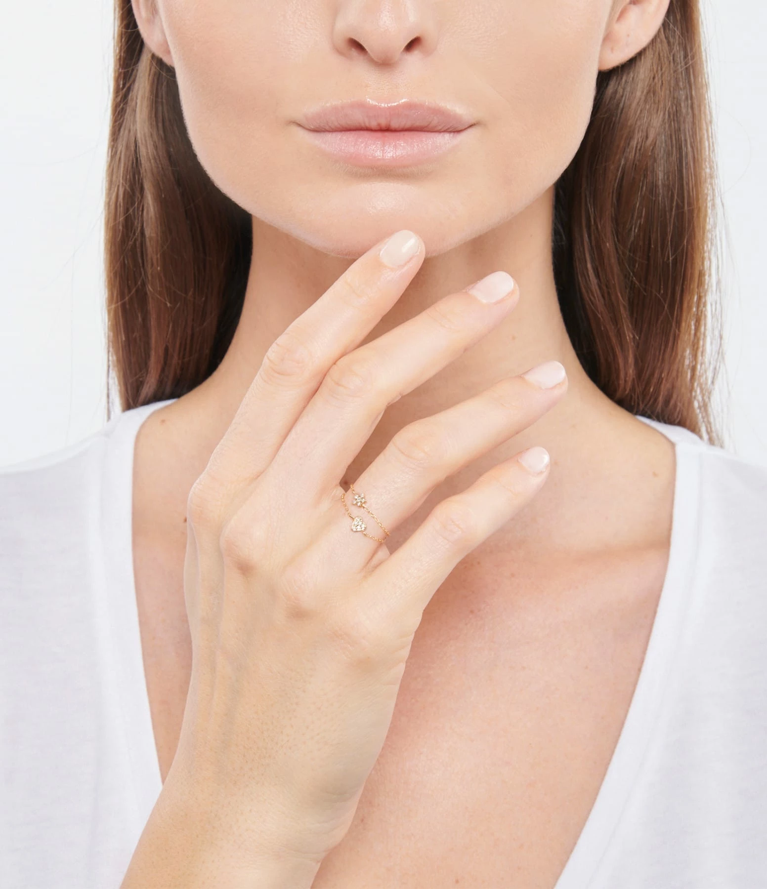AND...PARIS Bague Chaîne Étoile Diamants Or Jaune, Exclusivité Lulli – Image 2