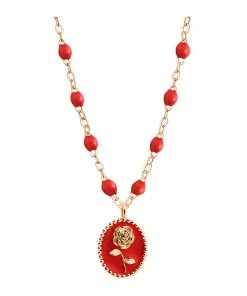 GIGI CLOZEAU Collier Rose Voyage Résine Or Rose