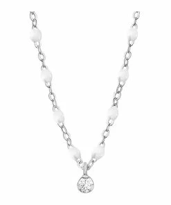 GIGI CLOZEAU Collier 1 Diamant Perles Résine Or Blanc 16 GIGI CLOZEAU Collier 1 Diamant Perles Résine Or Blanc -Boutique Gigi Clozeau b1gs001g01
