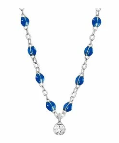 GIGI CLOZEAU Collier 1 Diamant Perles Résine Or Blanc 14 GIGI CLOZEAU Collier 1 Diamant Perles Résine Or Blanc -Boutique Gigi Clozeau b1gs001g14
