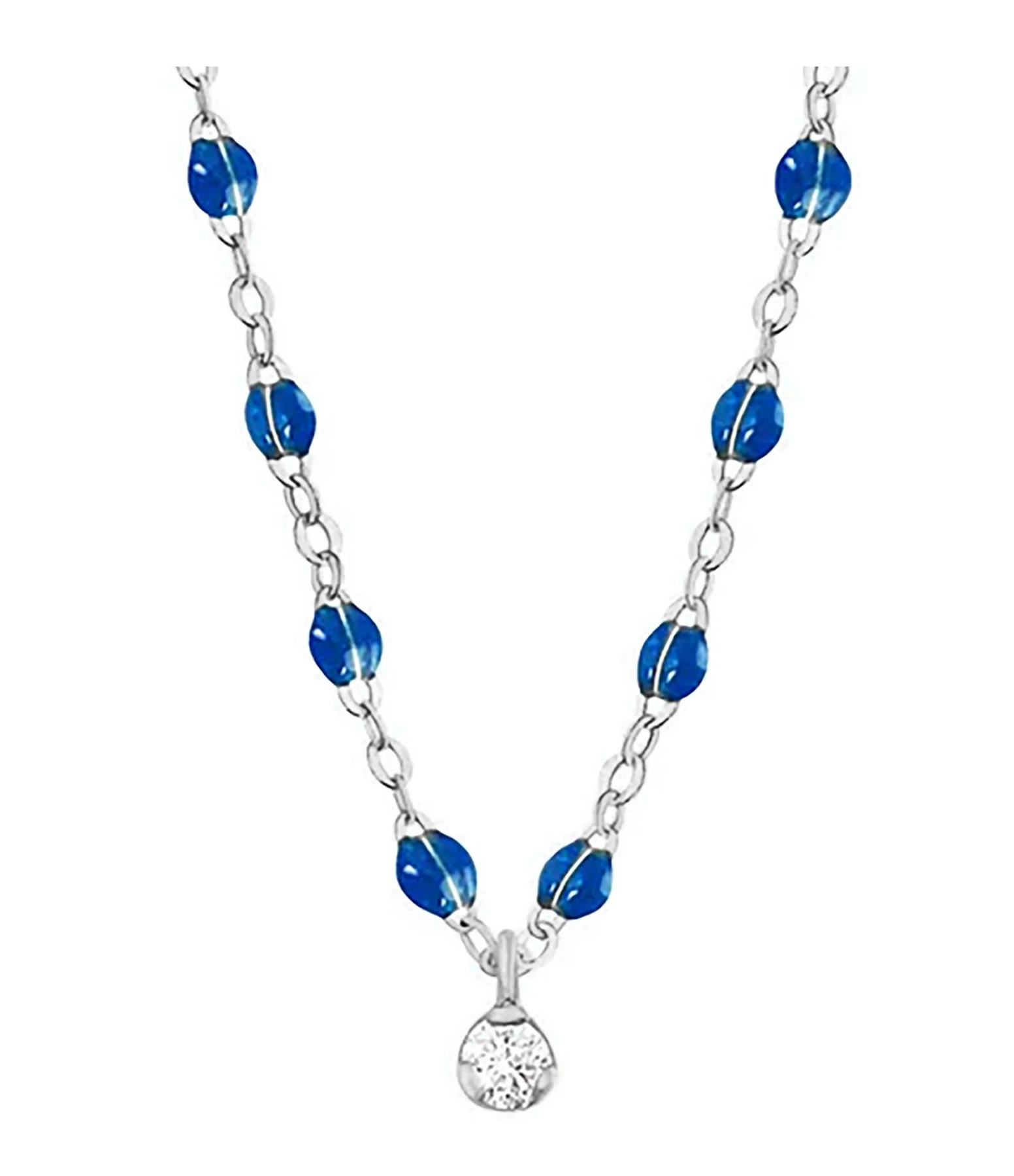 GIGI CLOZEAU Collier 1 Diamant Perles Résine Or Blanc 5 GIGI CLOZEAU Collier 1 Diamant Perles Résine Or Blanc – Image 3