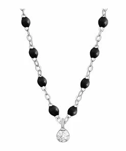 GIGI CLOZEAU Collier 1 Diamant Perles Résine Or Blanc