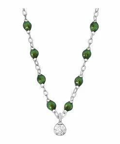 GIGI CLOZEAU Collier 1 Diamant Perles Résine Or Blanc 17 GIGI CLOZEAU Collier 1 Diamant Perles Résine Or Blanc -Boutique Gigi Clozeau b1gs001g56