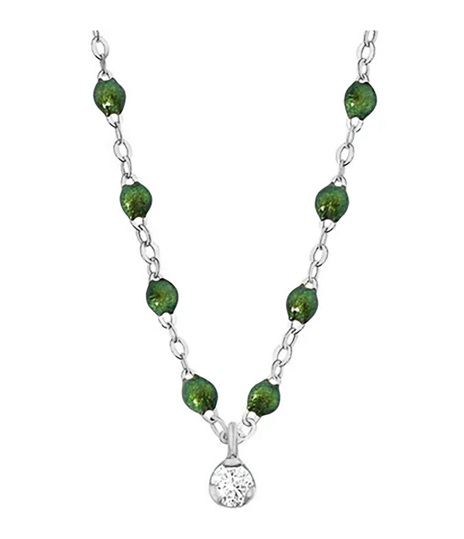 GIGI CLOZEAU Collier 1 Diamant Perles Résine Or Blanc 8 GIGI CLOZEAU Collier 1 Diamant Perles Résine Or Blanc – Image 6