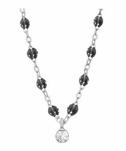 GIGI CLOZEAU Collier 1 Diamant Perles Résine Or Blanc 18 GIGI CLOZEAU Collier 1 Diamant Perles Résine Or Blanc -Boutique Gigi Clozeau b1gs001g57