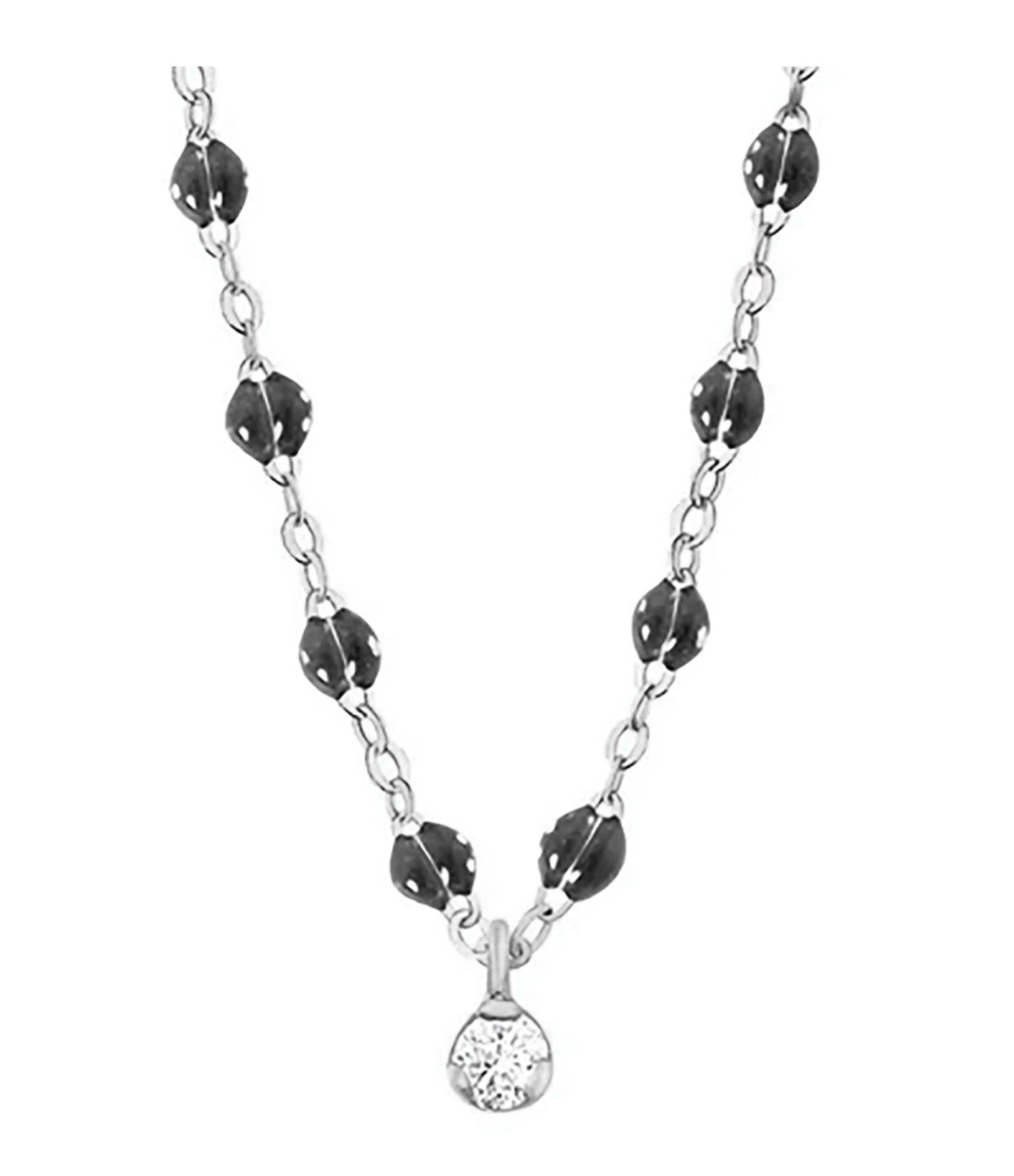 GIGI CLOZEAU Collier 1 Diamant Perles Résine Or Blanc 9 GIGI CLOZEAU Collier 1 Diamant Perles Résine Or Blanc – Image 7