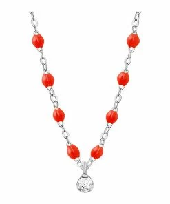 GIGI CLOZEAU Collier 1 Diamant Perles Résine Or Blanc 15 GIGI CLOZEAU Collier 1 Diamant Perles Résine Or Blanc -Boutique Gigi Clozeau b1gs001g58