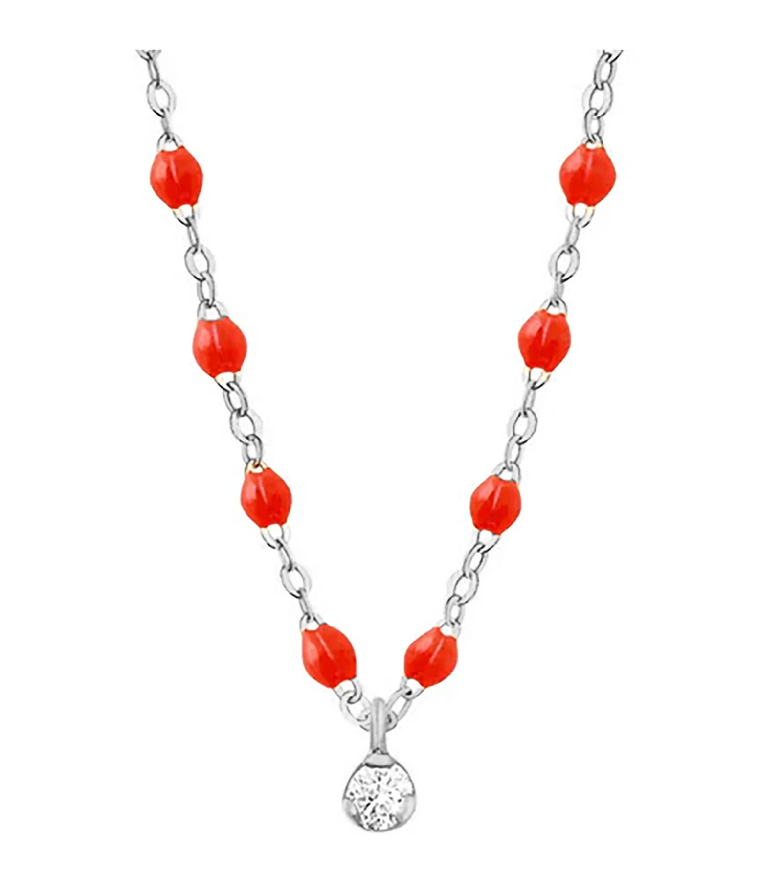 GIGI CLOZEAU Collier 1 Diamant Perles Résine Or Blanc 6 GIGI CLOZEAU Collier 1 Diamant Perles Résine Or Blanc – Image 4
