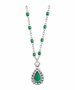 GIGI CLOZEAU Collier Lucky Cashmere Mini Résine Diamant Or Blanc