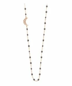 GIGI CLOZEAU Collier Intra Lune Perles Résine Or Diamants