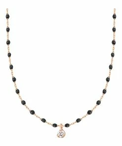 GIGI CLOZEAU Collier 1 Diamant Mini Perles Résine Or