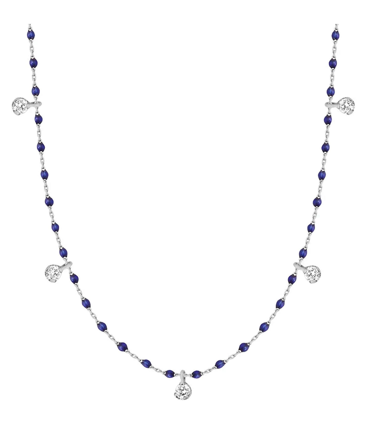 GIGI CLOZEAU Collier 5 Diamants Mini Perles Résine Or 5 GIGI CLOZEAU Collier 5 Diamants Mini Perles Résine Or – Image 3