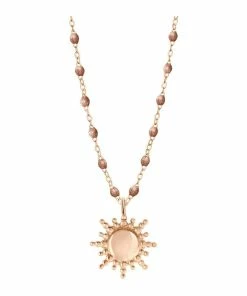 GIGI CLOZEAU Collier Perles Résine Soleil Or Rose