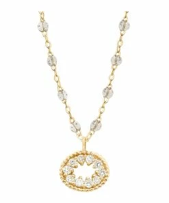 GIGI CLOZEAU Collier Résine L'Œil Du Pirate Diamants Or Jaune