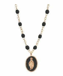 GIGI CLOZEAU Collier Madone Résinée Perles Résine Or