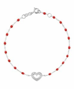 GIGI CLOZEAU Bracelet Résine Cœur Suprême Diamants Or Blanc