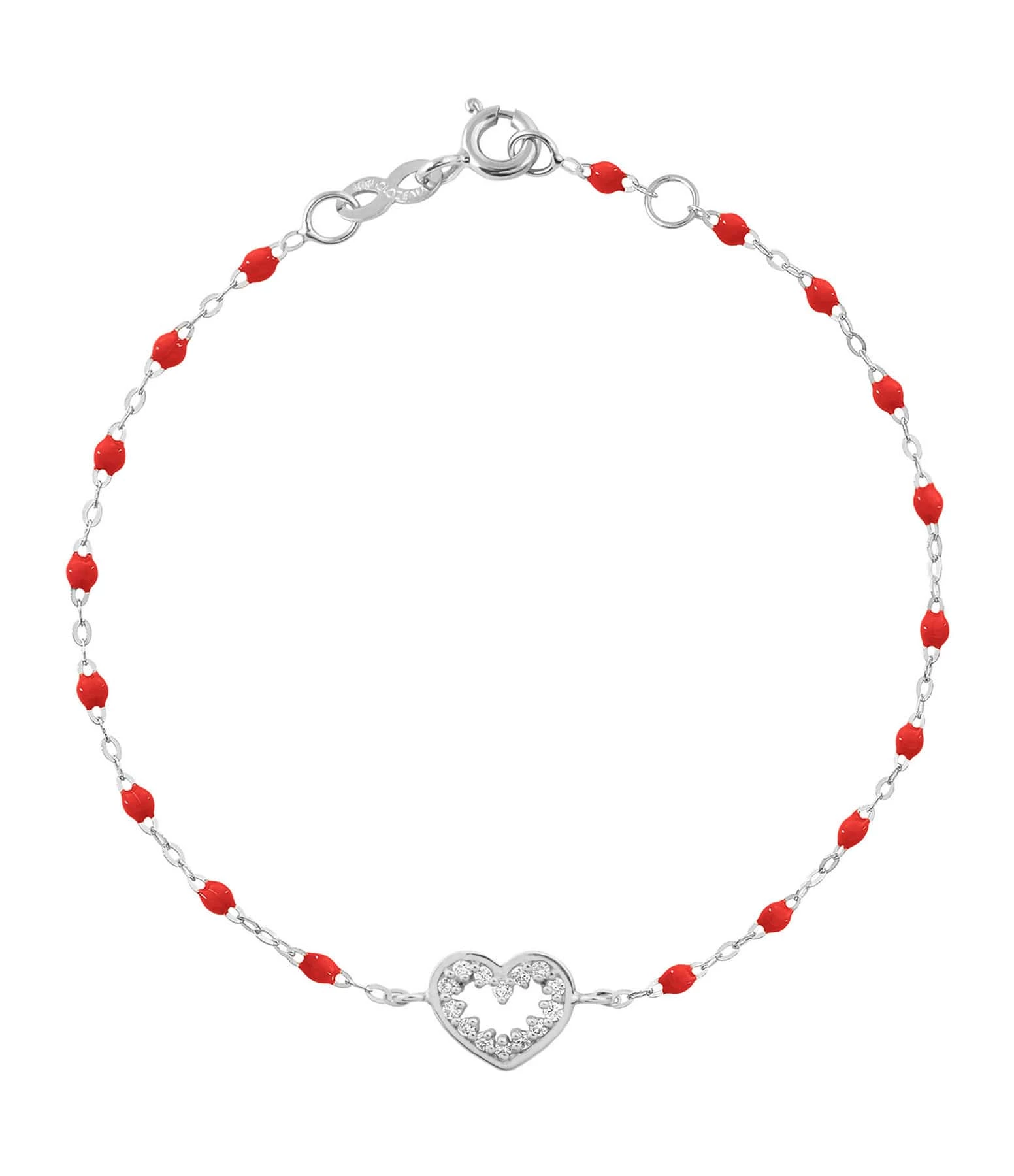 GIGI CLOZEAU Bracelet Résine Cœur Suprême Diamants Or Blanc 3 GIGI CLOZEAU Bracelet Résine Cœur Suprême Diamants Or Blanc