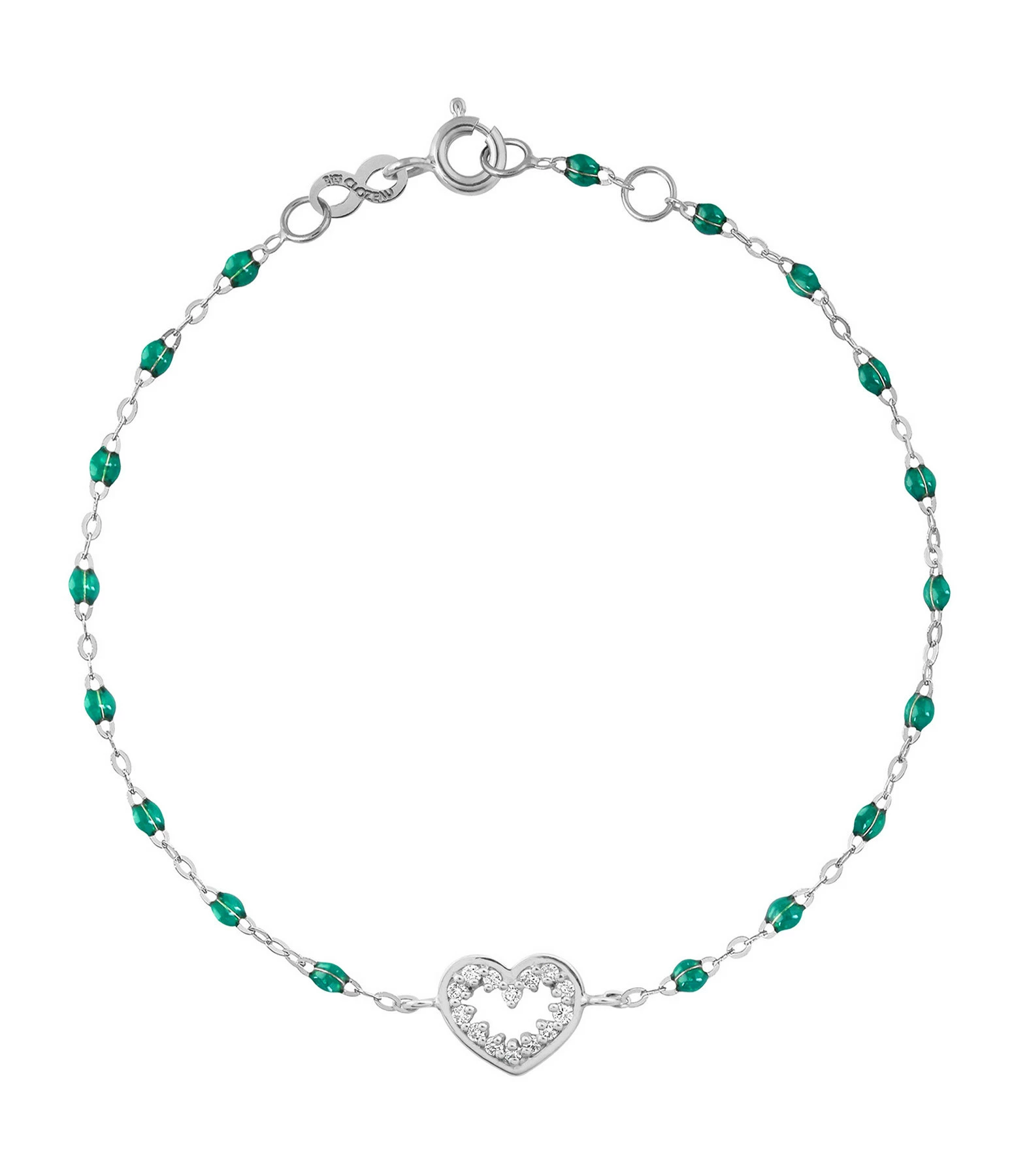 GIGI CLOZEAU Bracelet Résine Cœur Suprême Diamants Or Blanc 4 GIGI CLOZEAU Bracelet Résine Cœur Suprême Diamants Or Blanc – Image 2