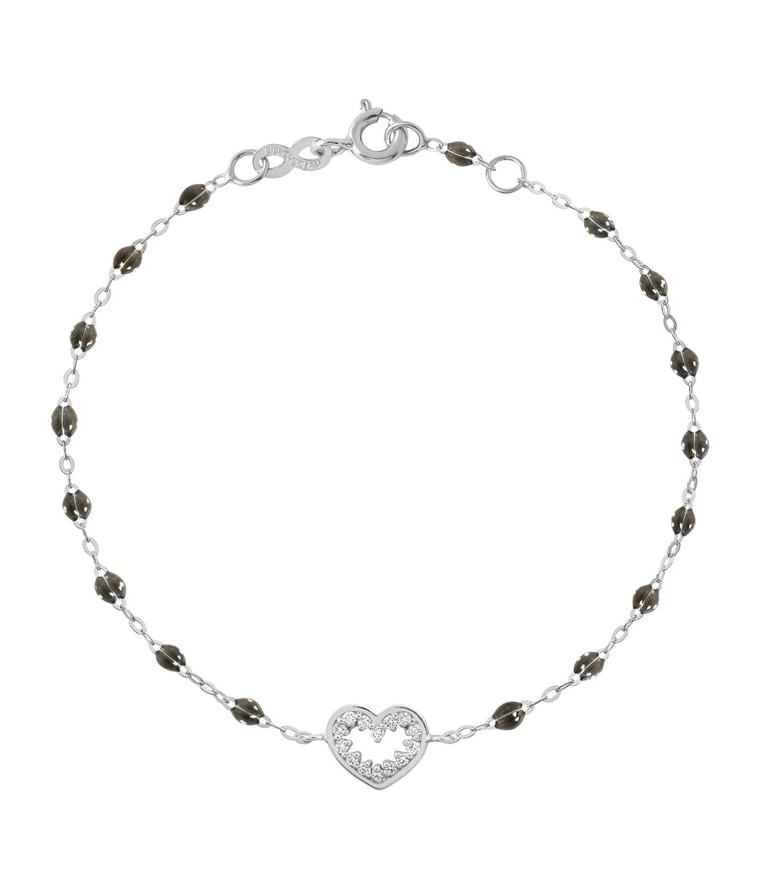 GIGI CLOZEAU Bracelet Résine Cœur Suprême Diamants Or Blanc 8 GIGI CLOZEAU Bracelet Résine Cœur Suprême Diamants Or Blanc – Image 6