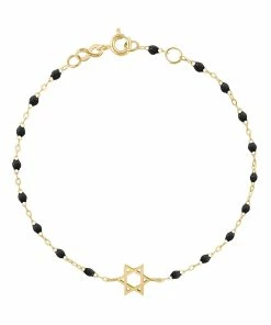 GIGI CLOZEAU Bracelet Étoile De David Perles Résine Or Jaune