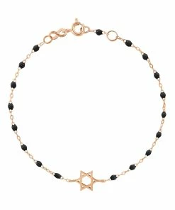 GIGI CLOZEAU Bracelet Étoile De David Perles Résine Or Rose
