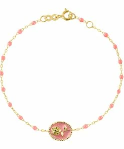 GIGI CLOZEAU Bracelet Rose Voyage Résine Or Jaune -Boutique Gigi Clozeau b3fl002j09 17 xx