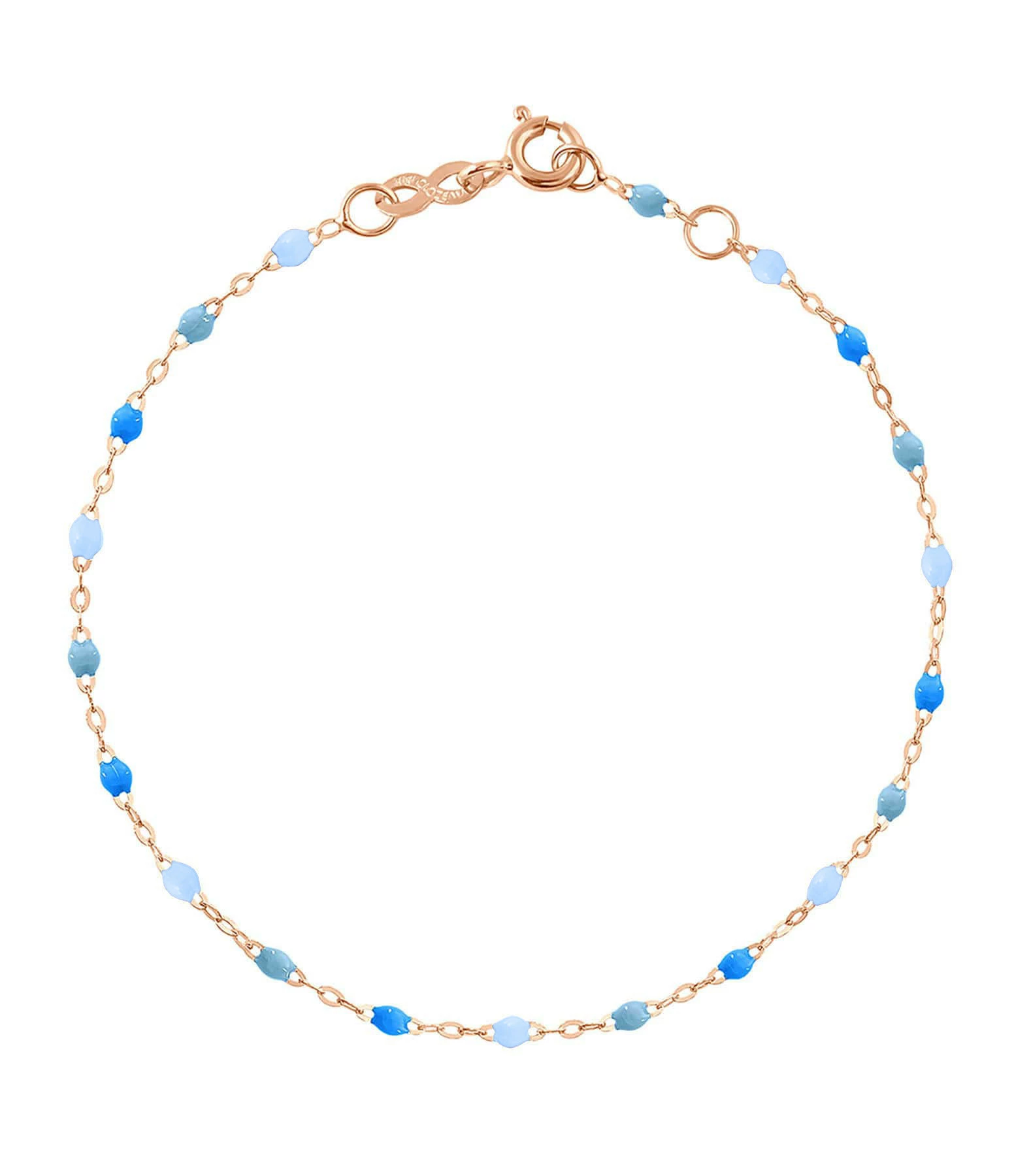 GIGI CLOZEAU Bracelet Perles Résine Bleu Or Rose, Exclusivité Lulli 3 GIGI CLOZEAU Bracelet Perles Résine Bleu Or Rose, Exclusivité Lulli