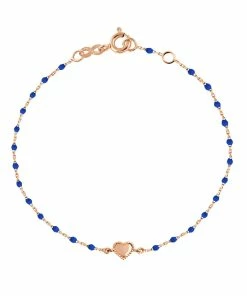 GIGI CLOZEAU Bracelet Mini Perles Résine Lucky Cœur Or Rose