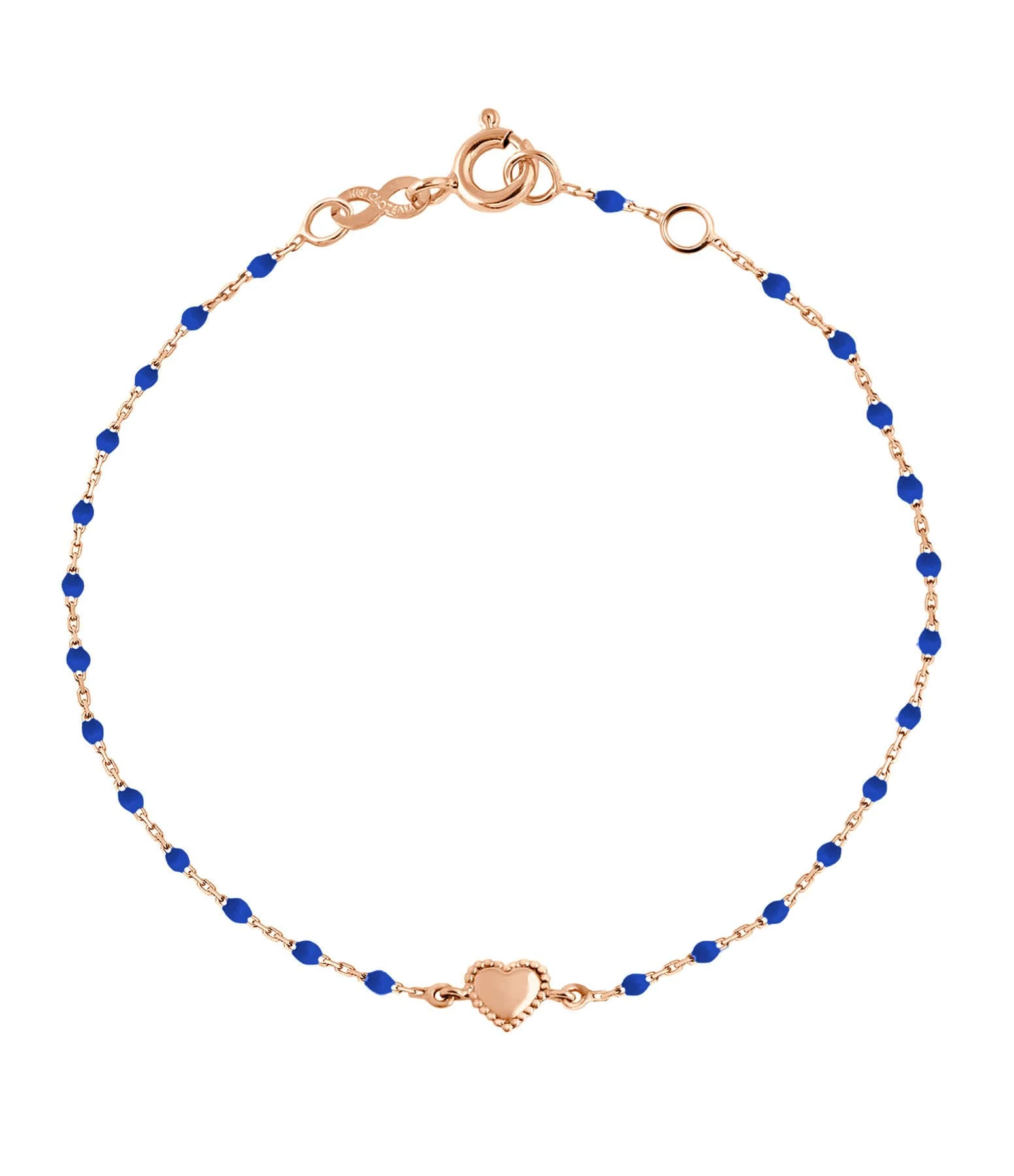 GIGI CLOZEAU Bracelet Mini Perles Résine Lucky Cœur Or Rose 3 GIGI CLOZEAU Bracelet Mini Perles Résine Lucky Cœur Or Rose