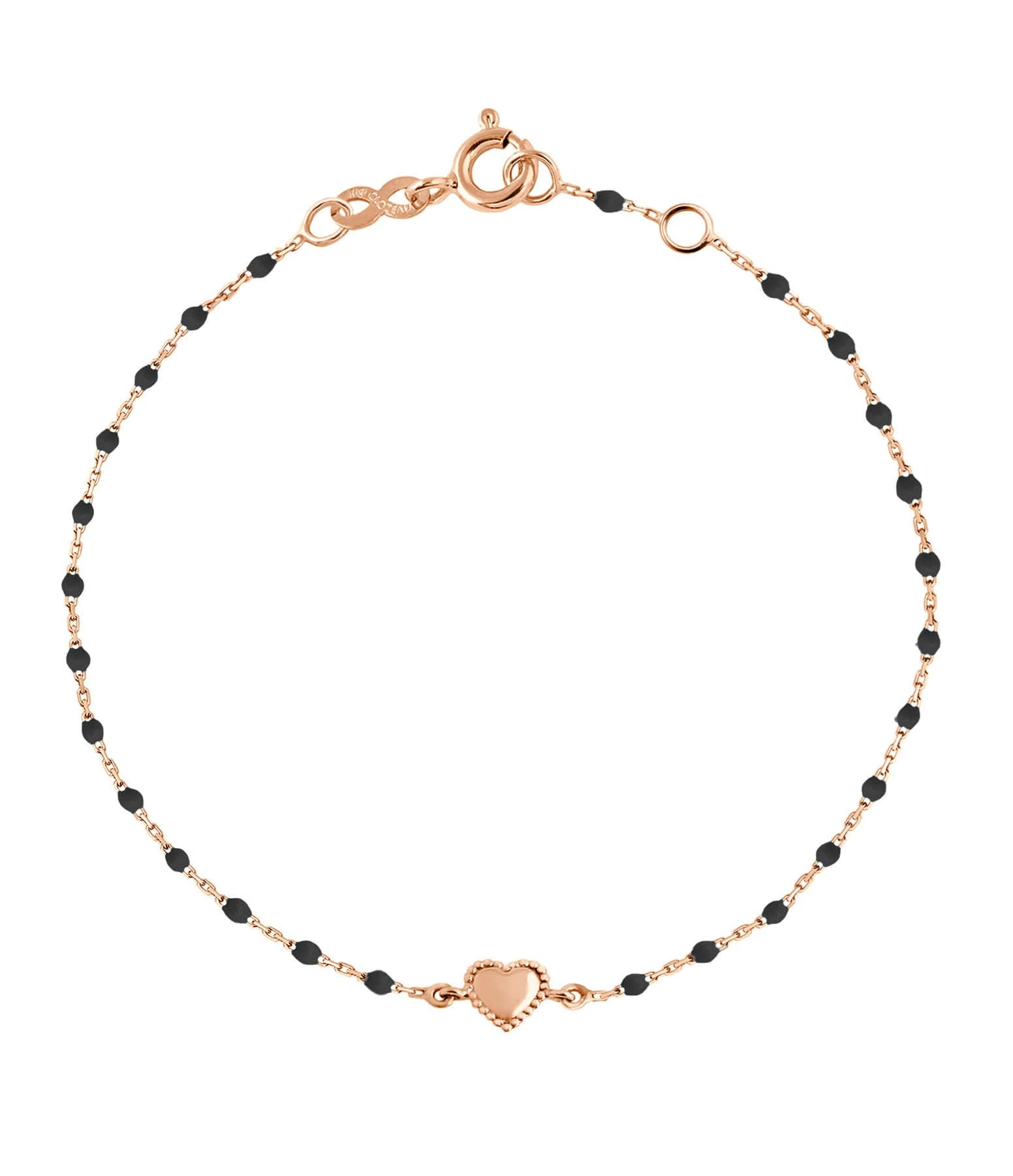 GIGI CLOZEAU Bracelet Mini Perles Résine Lucky Cœur Or Rose 4 GIGI CLOZEAU Bracelet Mini Perles Résine Lucky Cœur Or Rose – Image 2