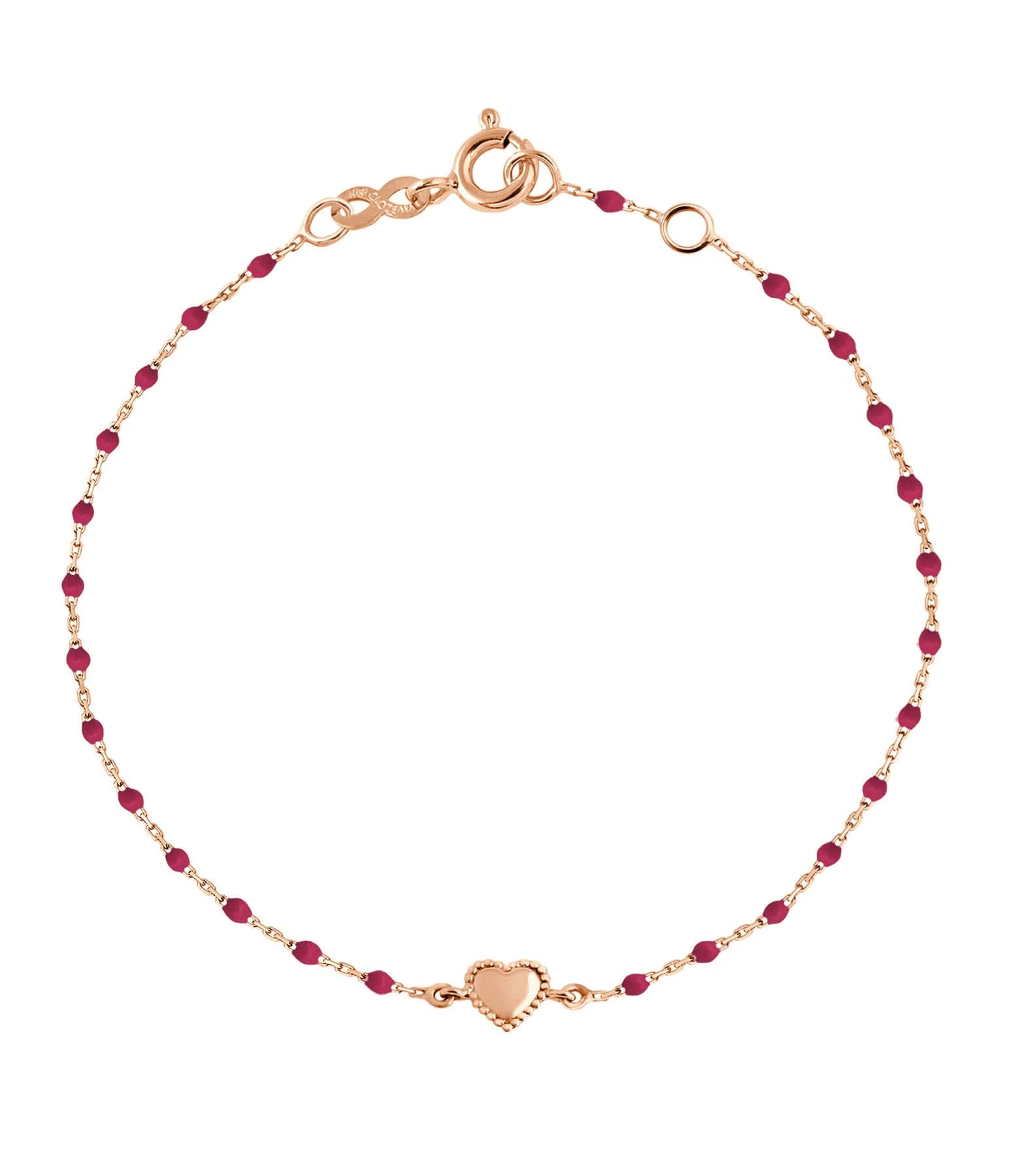 GIGI CLOZEAU Bracelet Mini Perles Résine Lucky Cœur Or Rose 5 GIGI CLOZEAU Bracelet Mini Perles Résine Lucky Cœur Or Rose – Image 3