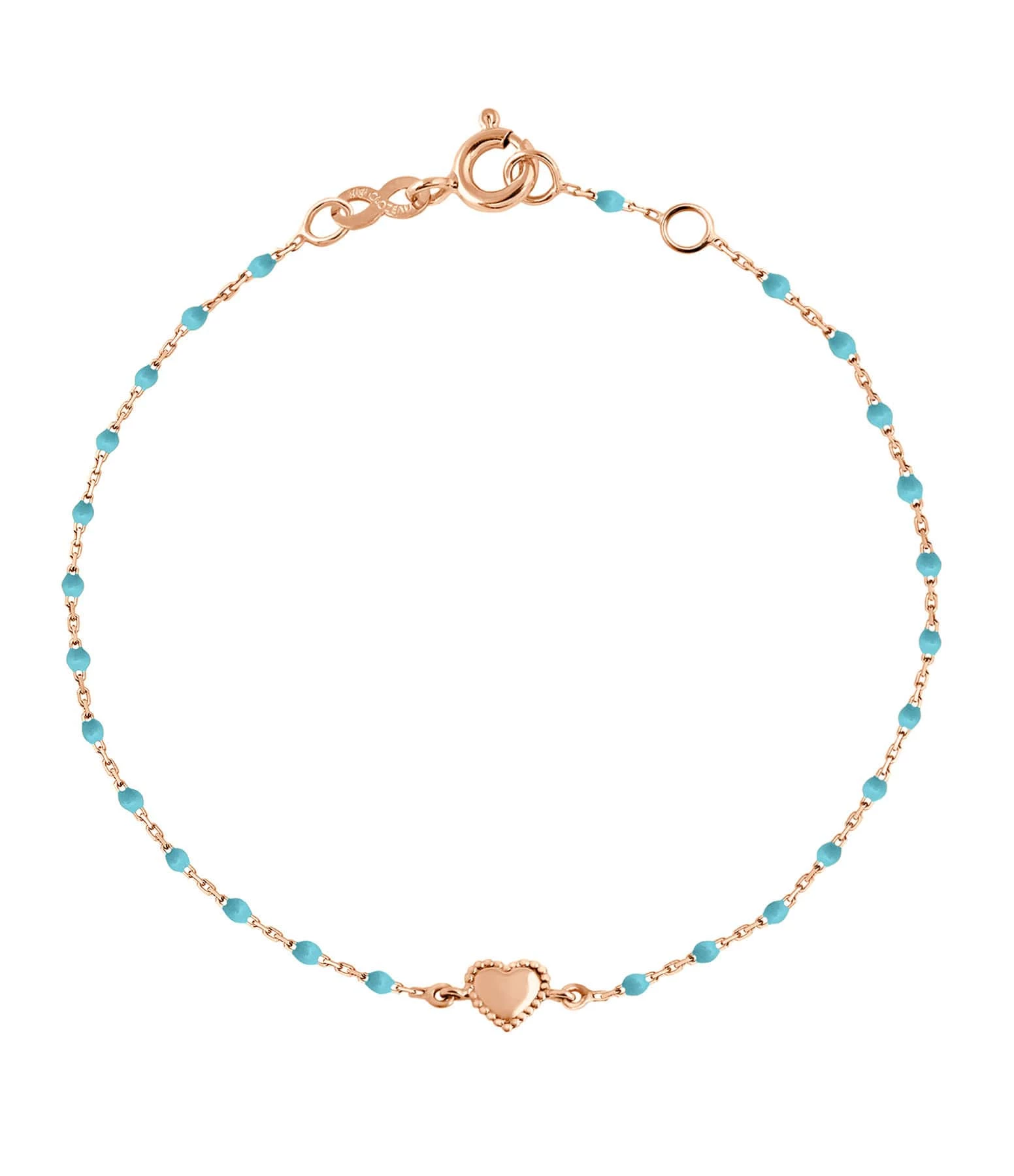 GIGI CLOZEAU Bracelet Mini Perles Résine Lucky Cœur Or Rose 6 GIGI CLOZEAU Bracelet Mini Perles Résine Lucky Cœur Or Rose – Image 4