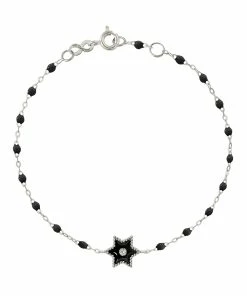 GIGI CLOZEAU Bracelet Étoile Perles Résine Diamants Or Blanc